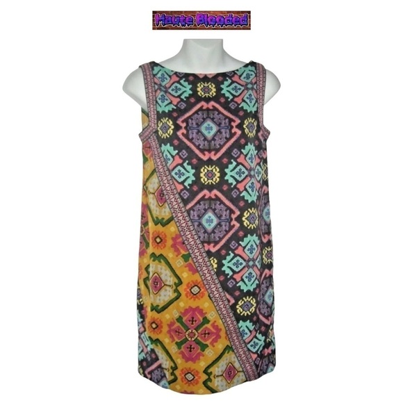 Rachel Roy Dress Bohemian Watercolor Abstract Sheath Boho Hippie Music Fest XS - Picture 1 of 12
